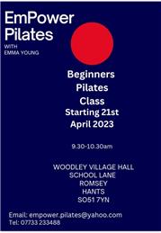 New beginners Pilates Classes starting 21st April 2023